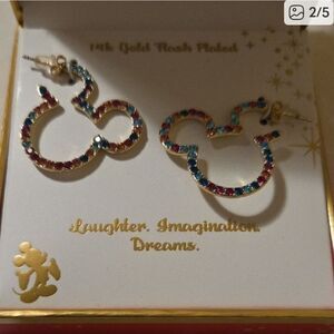 Disney Gold and Multicolor Mickey Mouse Earrings